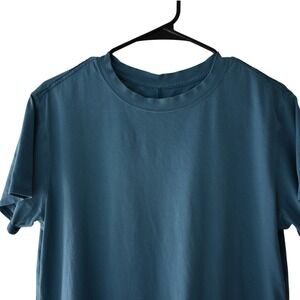 Lululemon Mens Basic Crew Neck T Shirt Solid Blue Casual Everyday Top‎